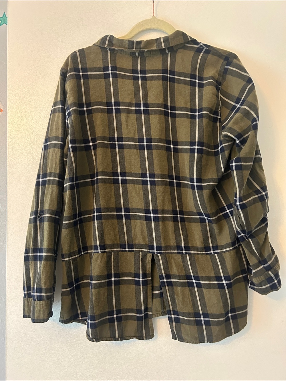 BE COOL Olive Green Plaid Button-Down Shirt - Picture 3 of 3